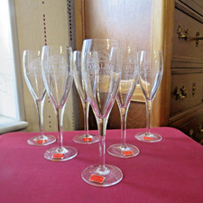 6 flûtes à champagne en cristal de lorraine  pour copaline
