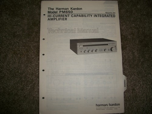 Harman kardon pm650 - kardon, technical
