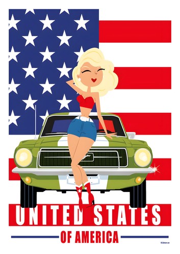 Ford mustang pin usa - pin,