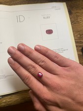 Rubis Naturel Burma sang de pigeon 1,25 carats Sans traitement/ pas chauffé