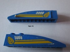 Lego 42022pb21L & 42022pb21R slope blue + stickers du 7637 Ferme Farm A47