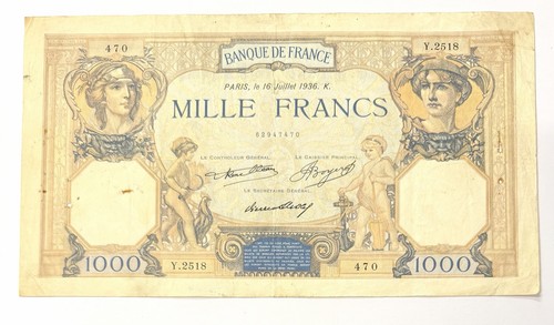 Billet banque 1000 - billet, francs