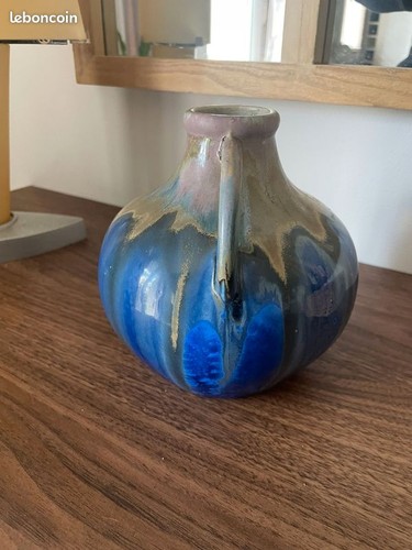 Vase grès signé gilbert - vase,