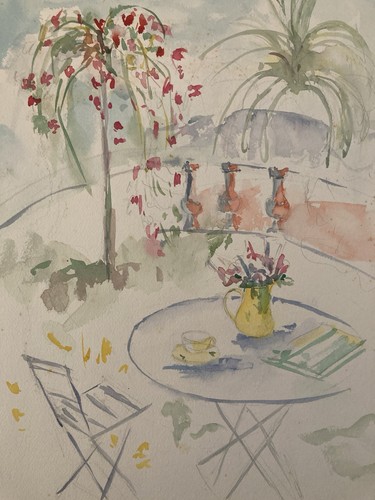 Dessin aquarelle papier - papier, fleurs