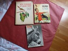 LIVRES ANCIENS ENFANTS NOS OISEAUX ET LEURS NIDS , DELPHIN  , BIM LE PETIT ANE