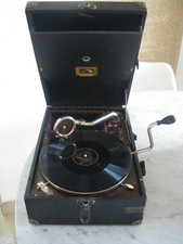  gramophone valise   La Voix de son maitre année 30 et disques