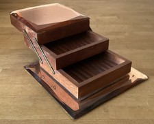 Coffret Boîte À Cigarettes À Étages Verre Miroir Et Bois 