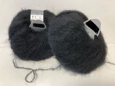 lot de 5 pelotes de laine kid mohair/ Noir /Fabriqué en Italie