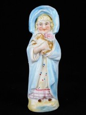 ANCIEN SUJET BISCUIT FILLETTE AU CHAT   HAUT 12 CM B40 COLLECTION  VITRINE