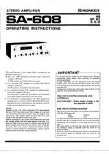 Bedienungsanleitung-Operating Instructions pour Pioneer SA-608