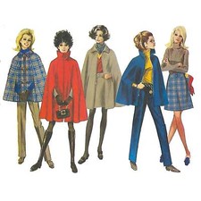 Cape Vintage Années 1960 – Cloak & Charm, Jupe & Pantalon - Multi-Tailles