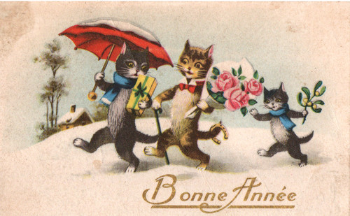 Carte postale bonne année - carte,