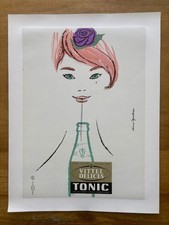 Affiche ancienne originale  « VITTEL DÉLICES » - années 50 - ALAIN GAUTHIER