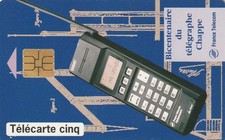 Télécarte de France 5 Unités " Bicentenaire du télégraphe Chappe " 10/93