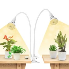 2 Têtes Lampe à pince à plantes Lampe de Croissance Lampe Horticole PAR20 10W CE