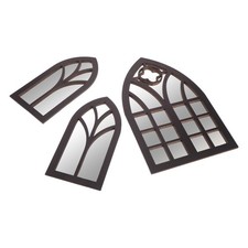 Ensemble de 3 miroirs décoratifs en forme de fenêtre cintrée - Miroir