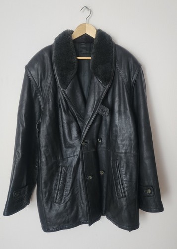 Manteau parka col fourré - col, cuir
