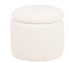 Pouf coffre en tissu effet