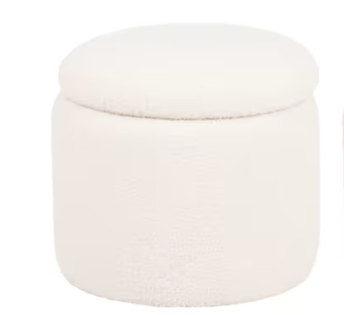 Pouf coffre tissu effet - coffre,