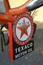 Plaque émaillée TEXACO double face potence enamel sign emailschild