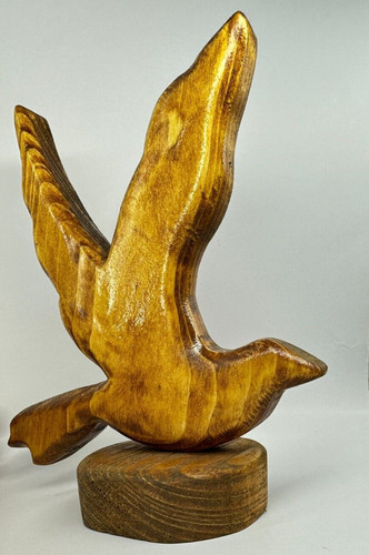 Wooden decor brown - bird, placed
