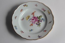 MEISSEN Assiette à dessert porcelaine Fleurs Papillons XIXe siècle (63746)