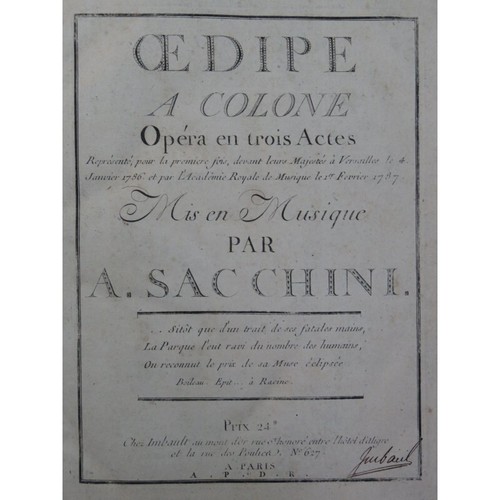 Sacchini antonio oedipe - oedipe, à