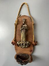 Bénitier ancien matière noble support en bois ancien rare