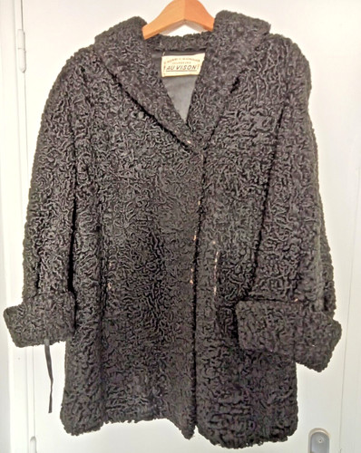 Veste astrakan noir taille - veste,