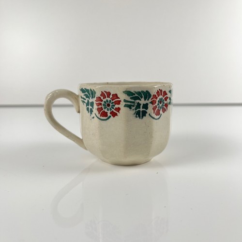 Tasse terre fer fleur rouge - terre,