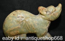 8.4" Vieille culture chinoise Hongshan Jade Dynasty Mouse Rat Beast Statue