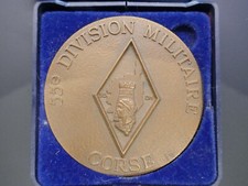 medaille 55 ème division militaire Corse D 70mm,boite,P168g