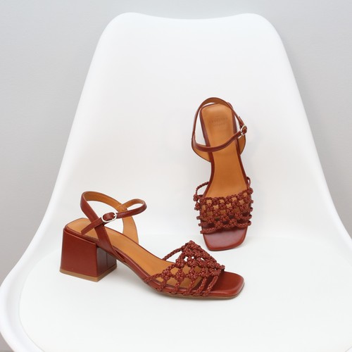 Sezane amandine brown leather - sezane,