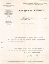 FACTURE  1922 SOIERIES