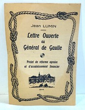 Lettre ouverte au Général de Gaulle 1945 ww2 Jean Lumin