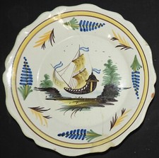 Assiette début 19ème NEVERS " Marine de Loire " (bateau)