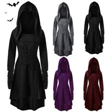 Femme Gothique Punk Capot Cape Cape Manteau Pull Swing Robe Swing Robe /