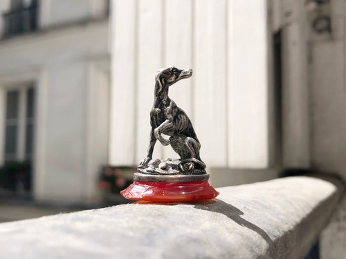 Antique french silver seal - french,