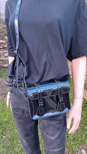 Sac bandoulière noir - , vernis