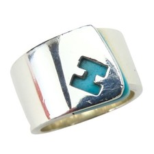 OCCASION HERMES Bague bonbon US 5-5.5 51 Argent 925 11.1g Argent Bleu Clair...