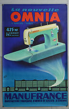 Affiche originale ancienne de 1962 - OMNIA - Machine à coudre - MANUFRANCE