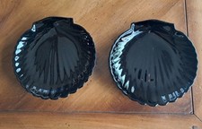 Lot 2 Petites Assiettes Coupelles Coquilles Saint Jacques ARCOROC  ARCOPAL Noir