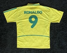 Maillot Bresil CBF Replica Retro Brazil Jersey #9 Ronaldo Nazario da Lima / L
