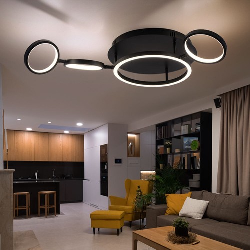 Plafonnier lampe salon noir - plafonnier,