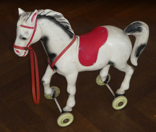 Ancien Cheval À Roulette Enfant Début XX Siècle jouet ancien collection bon état