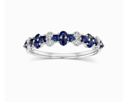 Bague saphir bleu diamant - bleu,