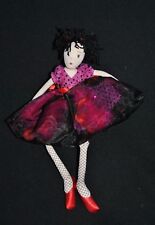 Peluche Doudou Poupée SEPHORA Scarlett Rouge Paillettes Violet 38 Cm NEUF 