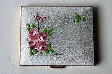 * SUPERBE BOÎTE A POUDRE FOND DE TEINT POUR SAC A MAIN EN EMAUX GUILLOCHE