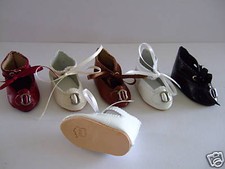 CHAUSSURES en CUIR JU6 (5.3cm) pour POUPEE ANCIENNE- DOLL SHOES- G.BRAVOT-FRANCE