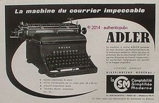 PUBLICITE ADLER MACHINE A
